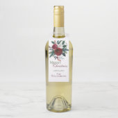 Elegant Holly Berries Red Green Floral Kerstmis Flessenhanger (Op fles)