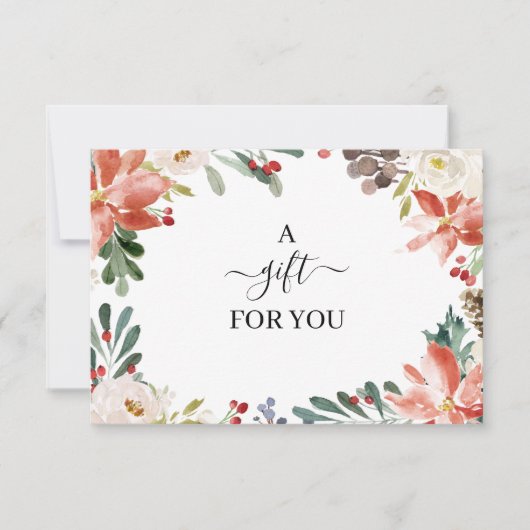 Elegant Holly Berry & Blossom Gift Certificate (Voorkant)