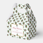 Elegant Holly en Berries kerstfeestdag Bedankdoosjes (Voorkant Zijde)