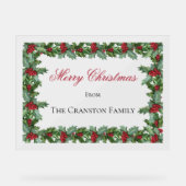 Elegant Holly et Berries Cadre Noël Salutation (Recto)