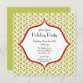 Elegant Holly Holiday Kerstparty Uitnodiging (Voorkant / Achterkant)