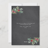 Elegant Holly Joyeux Carte photo de Noël (Dos)