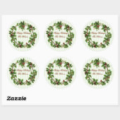 Elegant  Holly Wreath Kerst sticker (Vel)