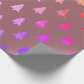 Elegant holografisch kerstboompatroon cadeaupapier (Hoek)