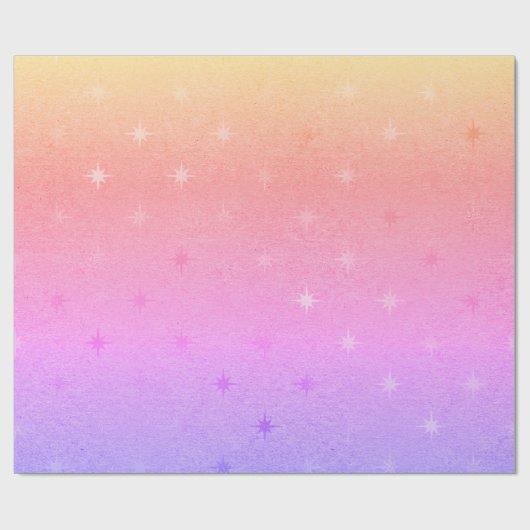 Elegant holografisch kerststerpatroon cadeaupapier (Vlak)