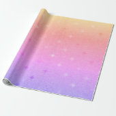 Elegant holografisch kerststerpatroon cadeaupapier (Uitgerold)