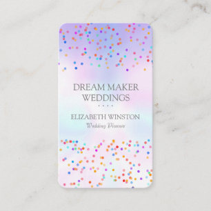 Elegant holografisch regenboogconfetti visitekaartje