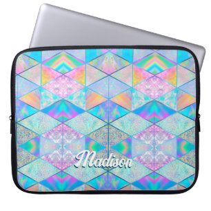 Elegant hologram meisjeskleurig laptop sleeve