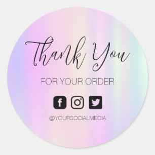 Elegant Holographic Business Hartelijk dank voor d Ronde Sticker