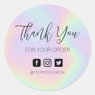 Elegant Holographic Business Hartelijk dank voor d Ronde Sticker