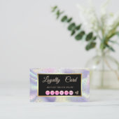 Elegant Holographic Confetti Lijst Loyalty Kaart (Staand voorkant)