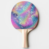 Elegant Holographic Glitter Colorful Tafeltennisbatje (Achterkant)