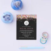 Elegant holographic Glitter Custom Logo Black Flyer (Enkel)