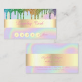 Elegant holographic Glitter Drift Loyalty Kaart (Voorkant / Achterkant)