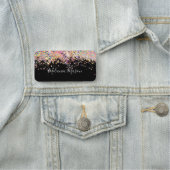 Elegant Holographic Glitter Makeup Artist Black Naamplaatje (In situ)