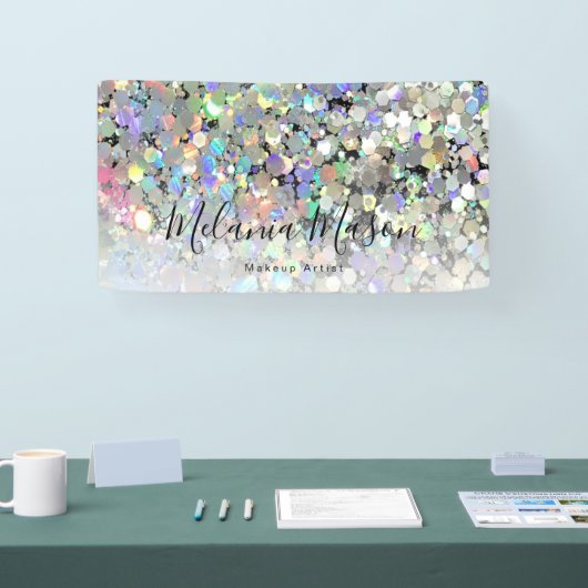 Elegant holographic Glitter Makeup Artist Modern Spandoek (Beurs)