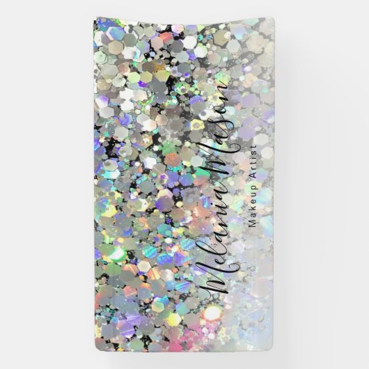 Elegant holographic Glitter Makeup Artist Modern Spandoek (Verticaal)