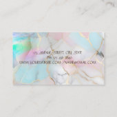 Elegant Holographic Ink Lotus Opal Stone Visitekaartje (Achterkant)