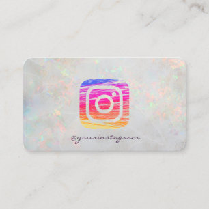 Elegant Holographic Iridescent OpaI Instagram Visitekaartje