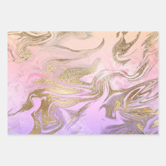 Elegant Holographic Marble Inpakpapier Vel (Voorkant)