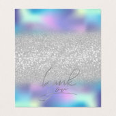 Elegant Holographic Silver Bokeh Hartelijk dank Visitekaartjes (Buitenkant ongevouwen)