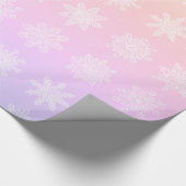 Elegant Holographic Snowflake-kerstpatroon Cadeaupapier (Hoek)