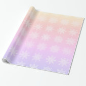 Elegant Holographic Snowflake-kerstpatroon Cadeaupapier (Uitgerold)