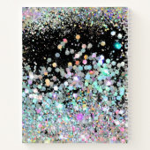 Elegant Holographic Sparkly Glitter Black Monogram Notitieboek (Achterkant)