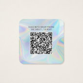 Elégant Holographique Code QR RSVP Mariage site We (Dos)