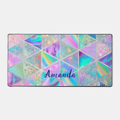 Elégant holographique tendance faux argent géométr (Recto)