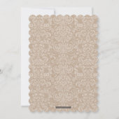 ELEGANT HOLY BAPTISM stijlvol damast script kraft Kaart (Achterkant)