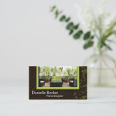 Elegant Home Designer Foto Visitekaartje Green (Staand voorkant)