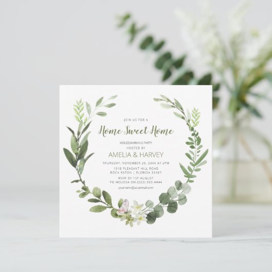 Elegant Home Sweet Home Housewarming Party Kaart (Staand voorkant)