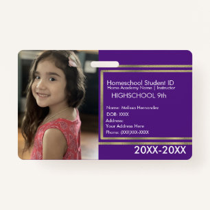 Elegant Homeschoice School ID Paars Gold Badge