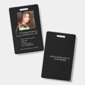 Elégant Homeschooling School ID Badge noir (Recto et verso)