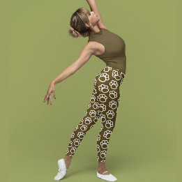 Elegant Hondenpoten bruin Leggings