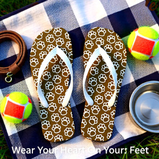 Elegant Hondenpoten bruin Teenslippers