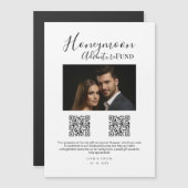 Elegant Honeymoon Fund QR Code Wedding Sign photo Magnetische Uitnodiging (Voorkant / Achterkant)
