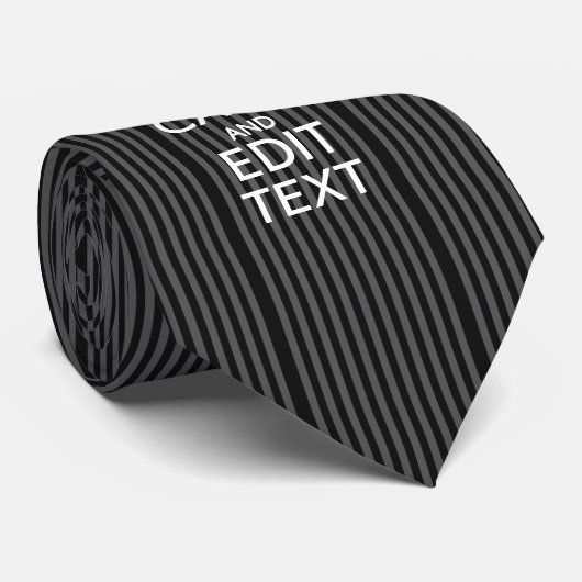 Elegant HOP CALM AND Jouw tekst on Black Stripes Stropdas (Opgerold)