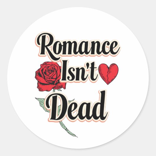 Elegant Hopeless Romantic Quote Ronde Sticker (Voorkant)