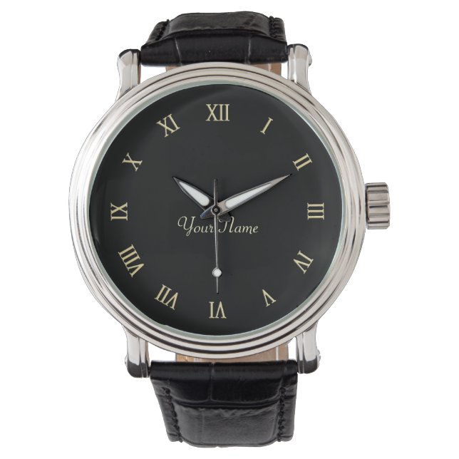 Elegant horloge met jouw naam (Voorkant)