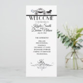 Elegant Horse and Buggy Wedding Party Programma (Staand voorkant)