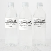 Elegant Horse and Buggy Wedding Waterfles Etiket (Flessen)