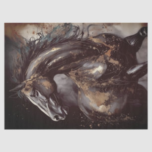 Elegant Horse Art Abstract Ink Tissuepapier