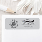 Elegant Horse & Buggy Return Address Etiket (Insitu)
