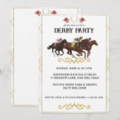 Elegant Horse Derby Party Invitation (Devant / Derrière)