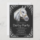 Elegant Horse Derby Party Invitation with Black an (Devant)