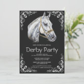 Elegant Horse Derby Party Invitation with Black an (Debout devant)
