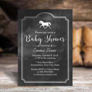 Elegant Horse Lijst Baby shower Kaart