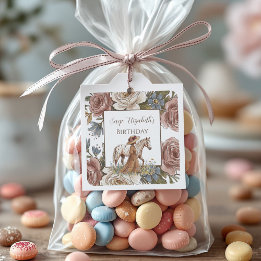 Elegant Horse Lover Birthday  Vierkante Sticker